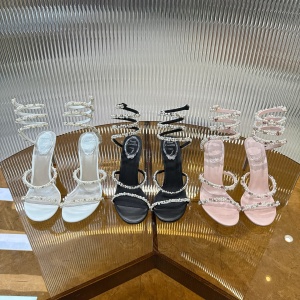 rene caovilla cleo pearly crystal snake-wrap sandal shoes